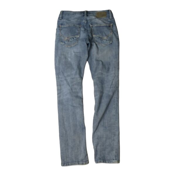 BKE Carter Men’s Bootleg Cotton Stretch Distressed Blue Denim Jeans 28R - Picture 8 of 12